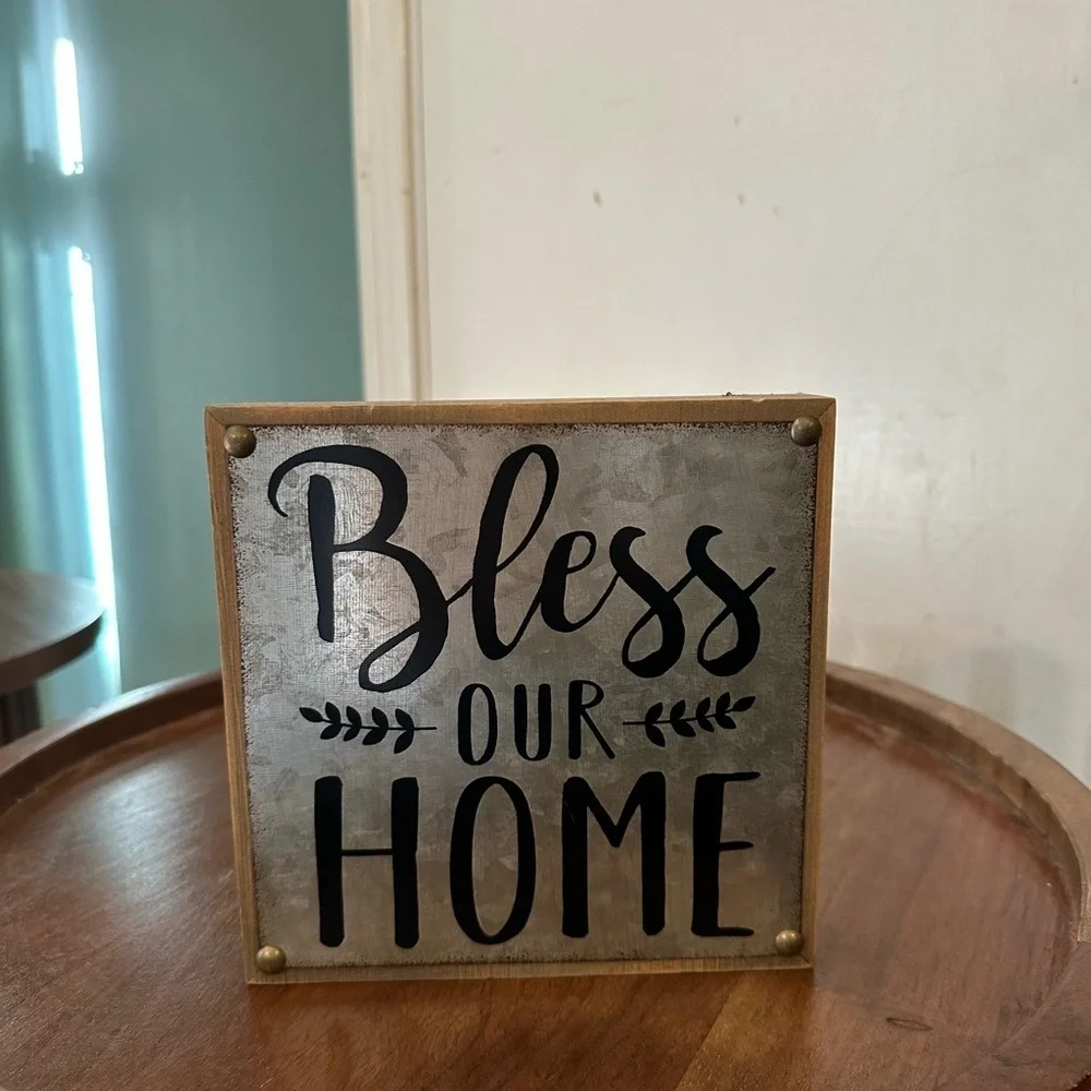 Hobby Lobby Black and Silver 'Bless Our Home' Wall Decor